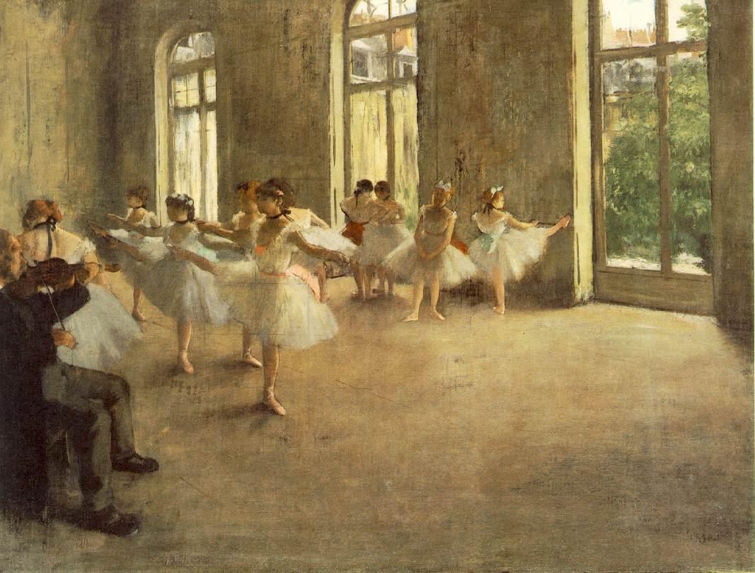 Edgar Degas: Ballet dancers rehearsing 'The Rehearsal', 1873-78