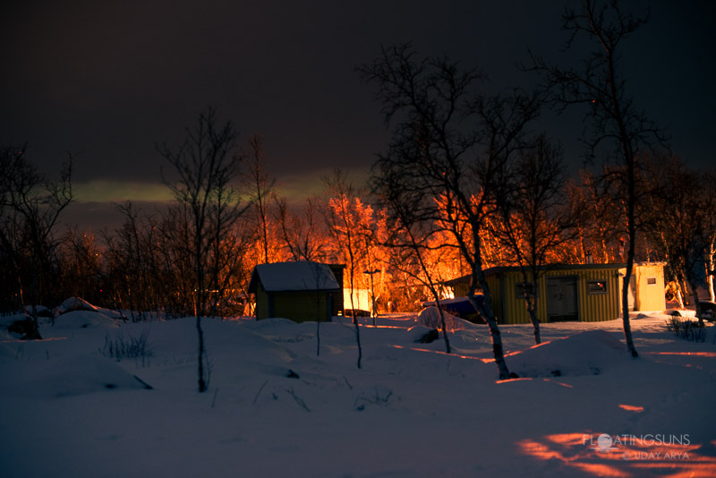 A winter scene at night A winter scene at night